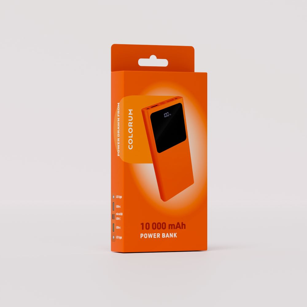პორტატული დამტენი Forever CPB10-10 Colorum 10 000 mAh Power Bank Orange