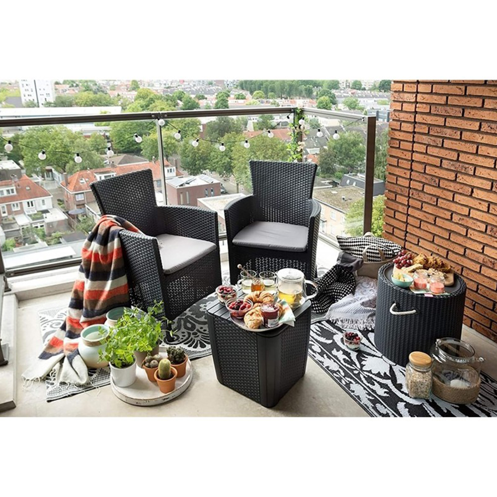 ბაღის ავეჯის კომპლექტი Iowa balcony grap + cus cl gr 008 std