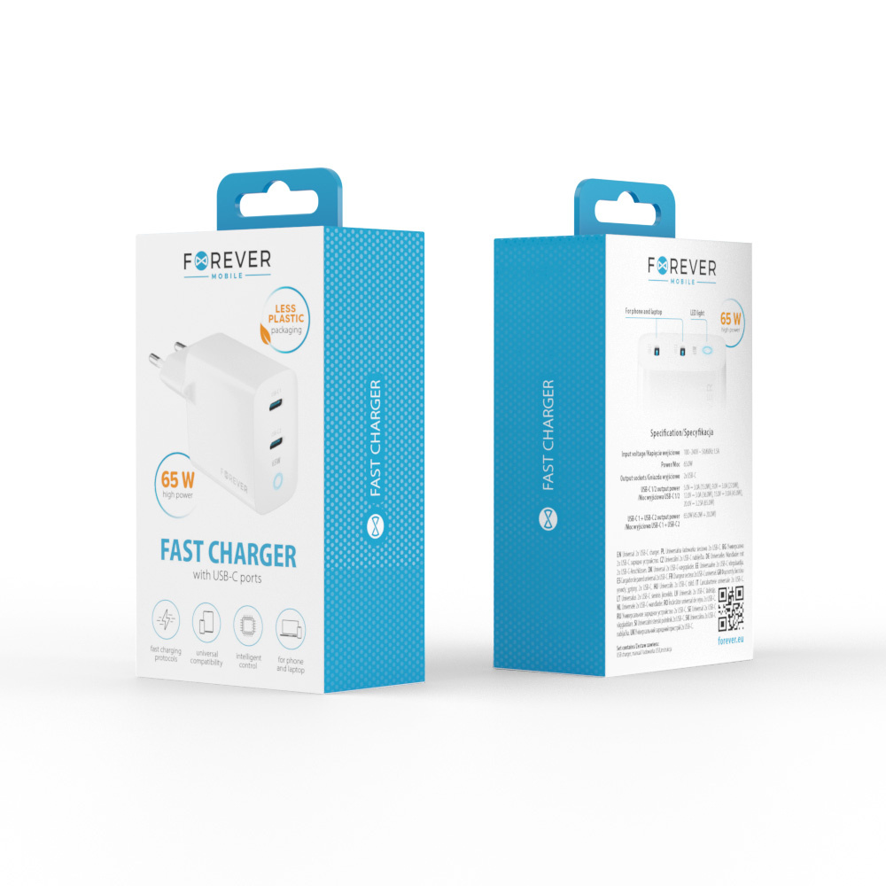 დამტენი ადაპტერი Forever TC-06-40CC 40W Wall Charger White