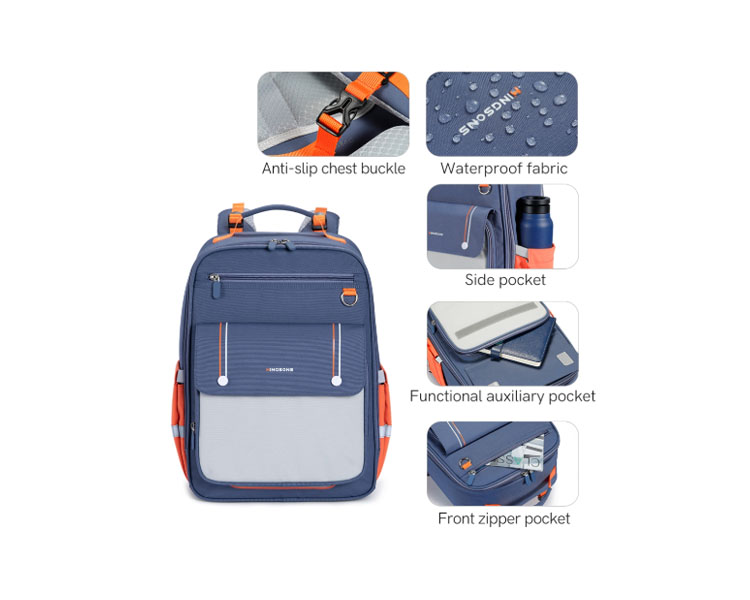 სკოლის ჩანთა Kingsons 15.6" Primary School Backpack Dark Blue - KS251306