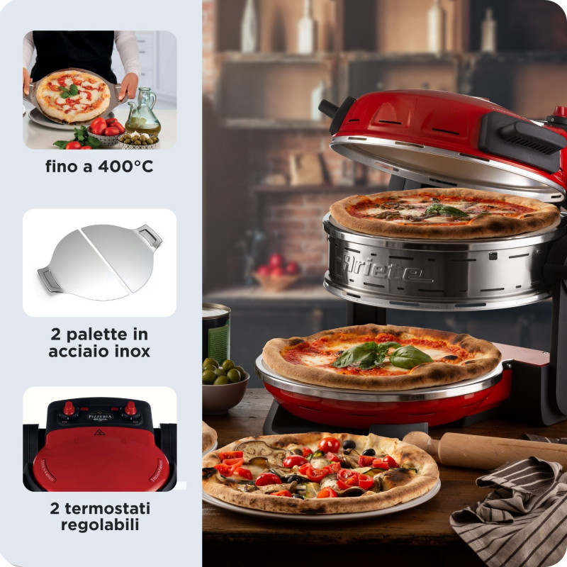 პიცის ღუმელი Ariete 0927 Double Pizza Oven Red
