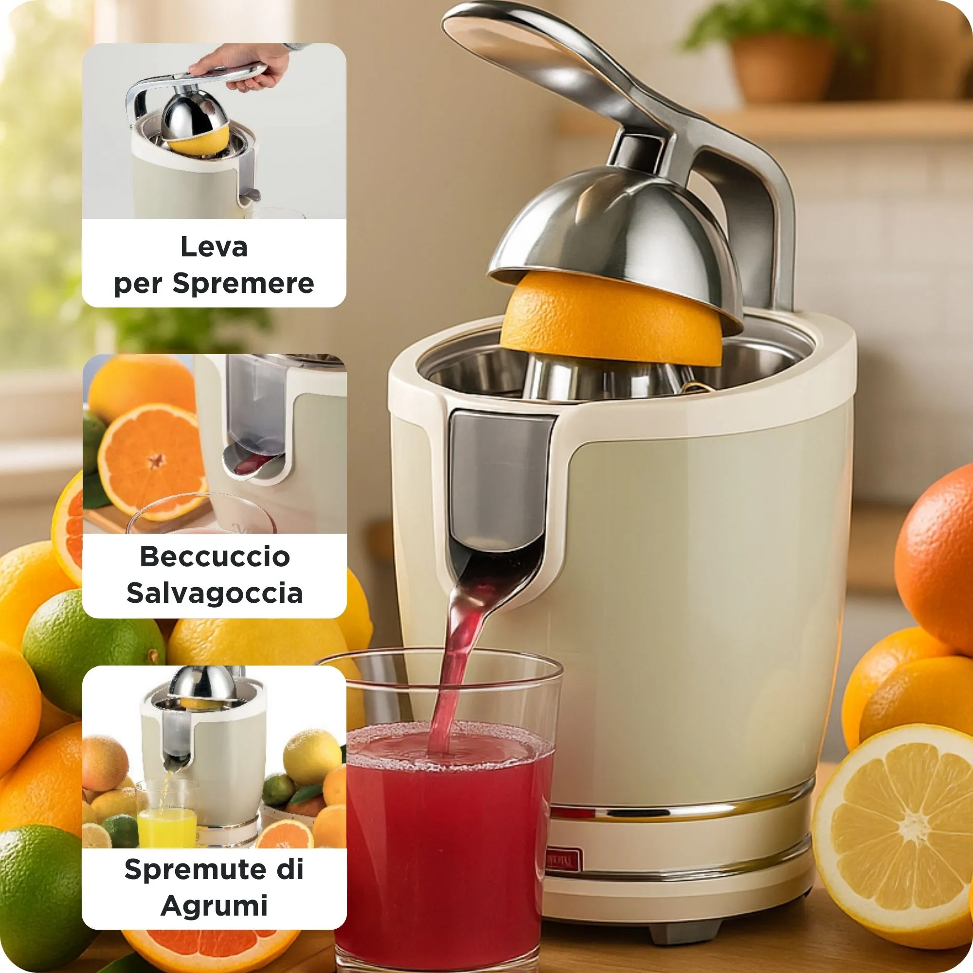 ციტრუსის წვენსაწური Ariete 0413 Electric Citrus Juicer Beige