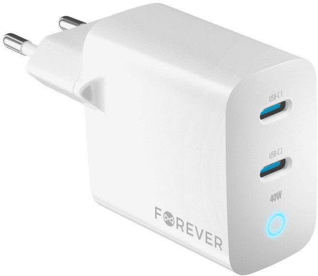 დამტენი ადაპტერი Forever TC-06-40CC 40W Wall Charger White