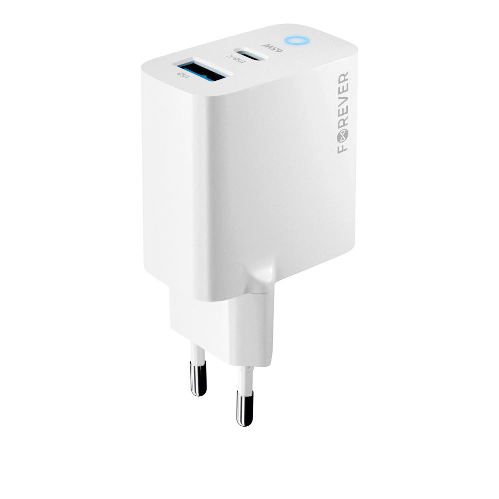 დამტენი ადაპტერი Forever GaN TC-06-65AC PD QC 65W Wall Charger White