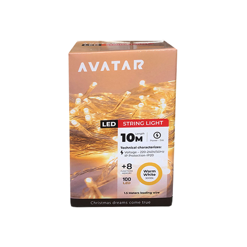 საახალწლო განათება Avatar String 10m warm-white IP20 220v Avatar-74116