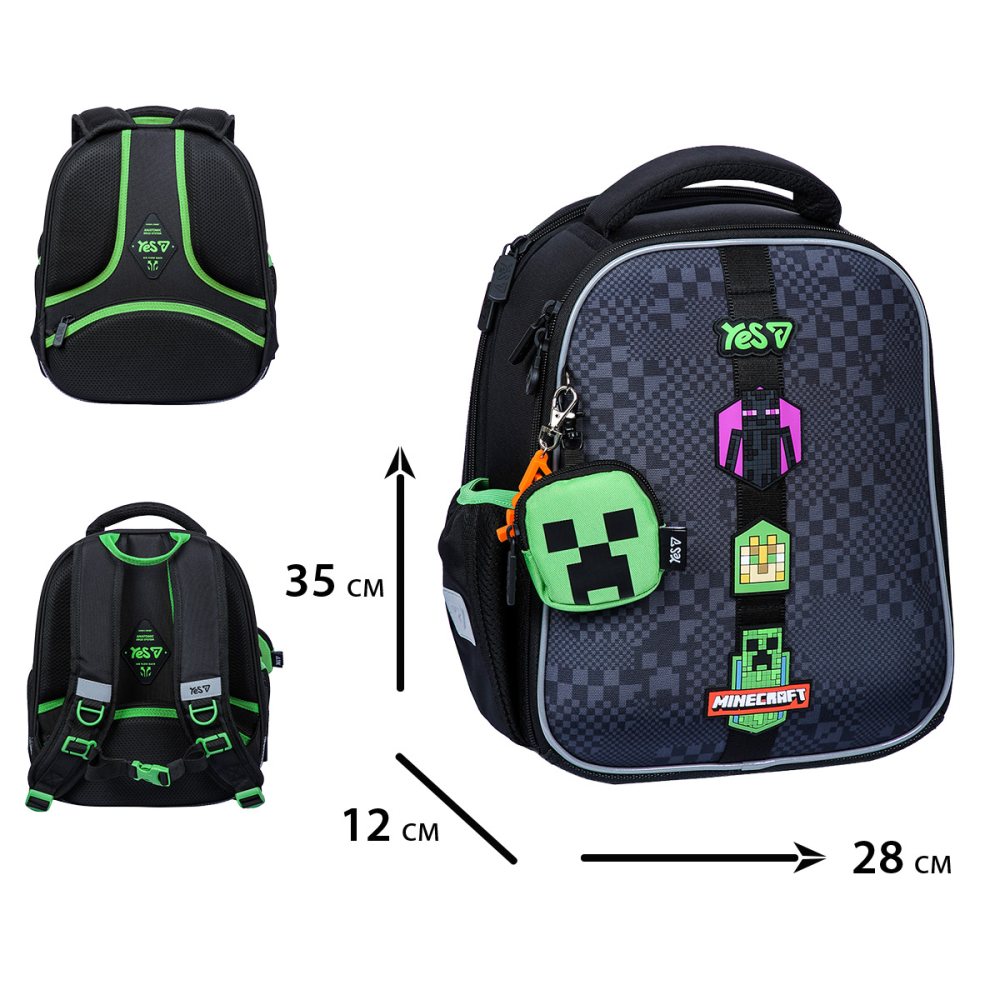 სკოლის ჩანთა Yes Minecraft H-100S 35 x 28 x 12 cm 550222