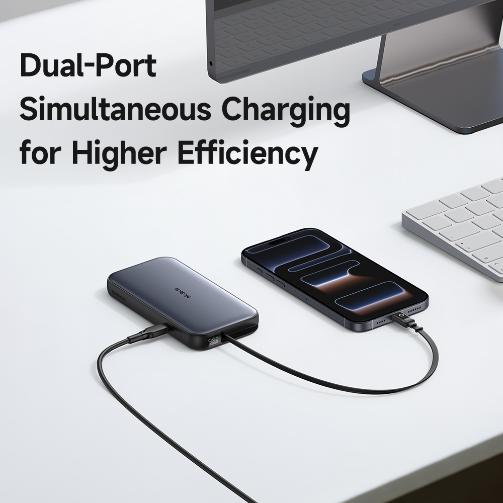 პორტატული დამტენი Mcdodo 45W LED Display Power Bank 10000mAh Built-in USB-C Retractable Cable MC-5920