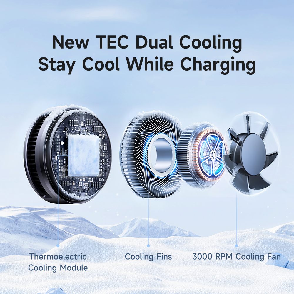პორტატული სატენი პადი Mcdodo 25W TEC-Cooled Wireless Charging Pad  With Smart LED Temperature Display CH-8410