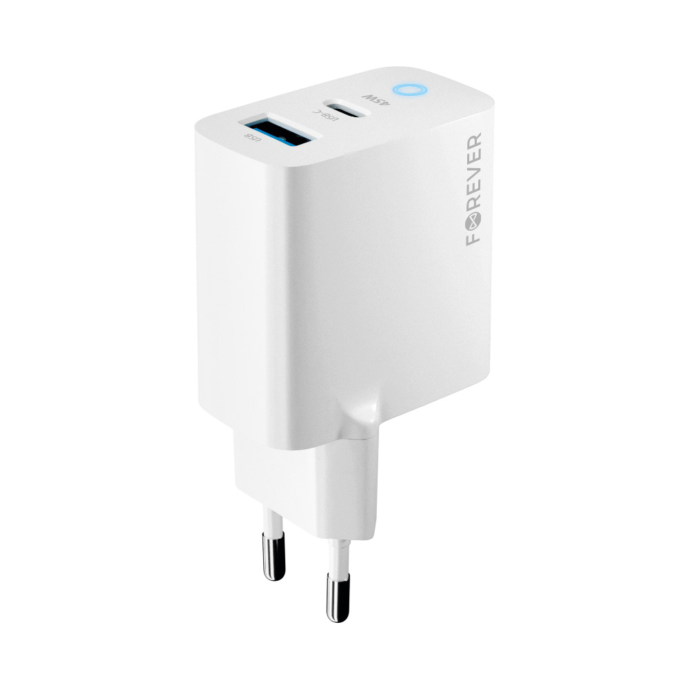 დამტენი ადაპტერი Forever TC-06-45AC PD QC 45W Wall Charger White