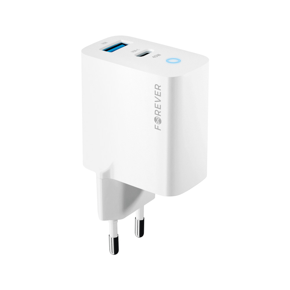 დამტენი ადაპტერი Forever TC-06-45AC PD QC 45W Wall Charger White