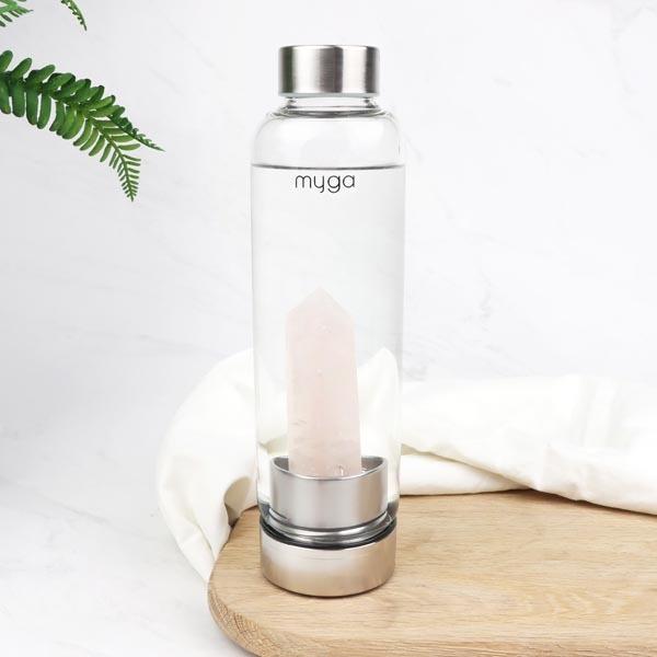 კრისტალური წყლის ბოთლი, Myga Rose Quartz