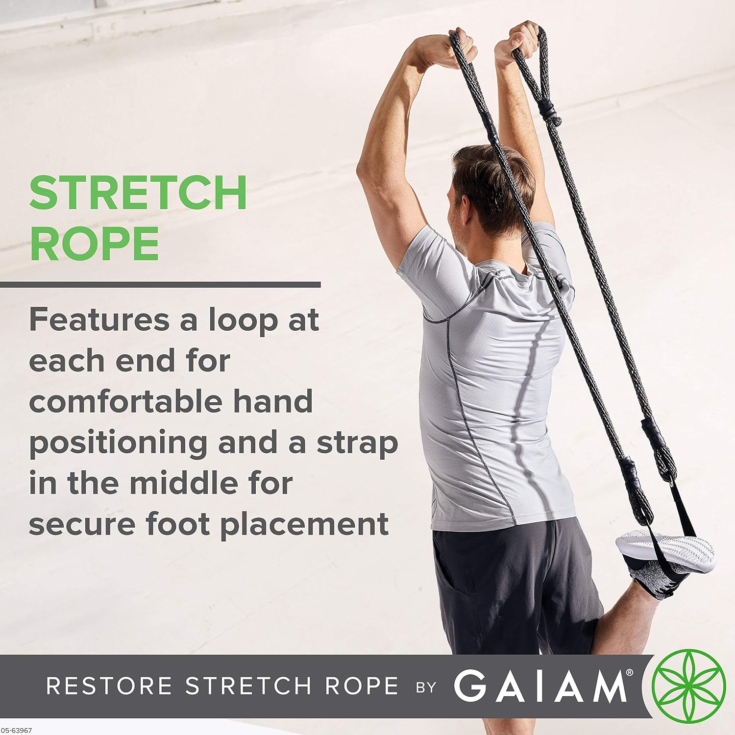 სავარჯიშო თოკი Gaiam, Restore Stretch Rope