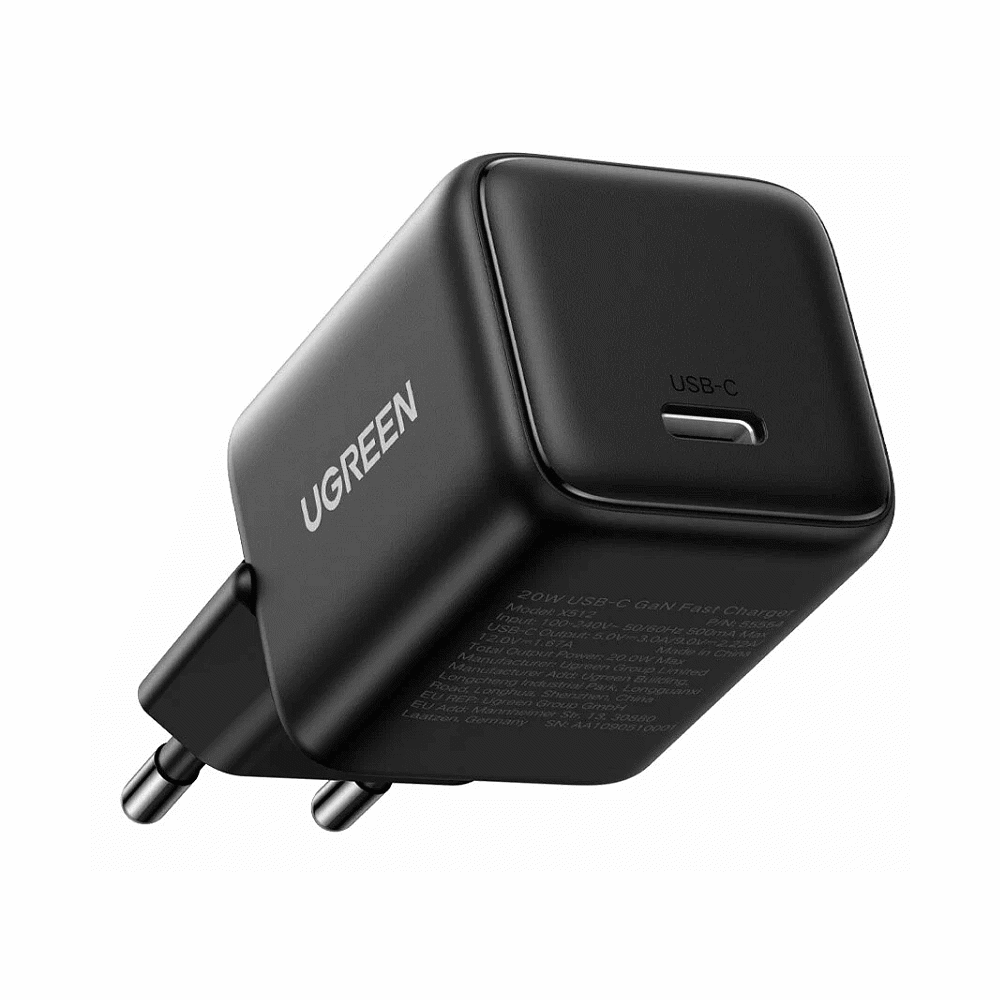 მობილურის დამტენი UGREEN X512 (55553), 20W, Type-C GaN Fast Charger, Black