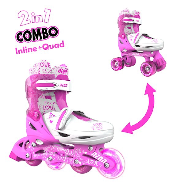 Roces Jokey 3.0 Kids Adjustable Skates Size 30-33 - White/Pink | Return Purchase