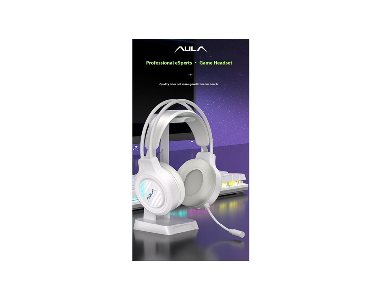 ყურსასმენი AULA S606 RGB Wired Gaming Headset White