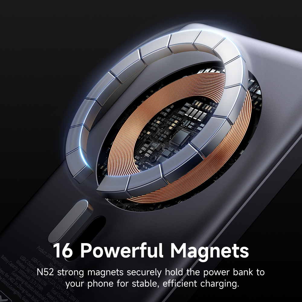 პორტატული დამტენი Mcdodo 20W Magnetic Wireless Metal Ultra-Thin 10000mAh 1C Power Bank MC-4651