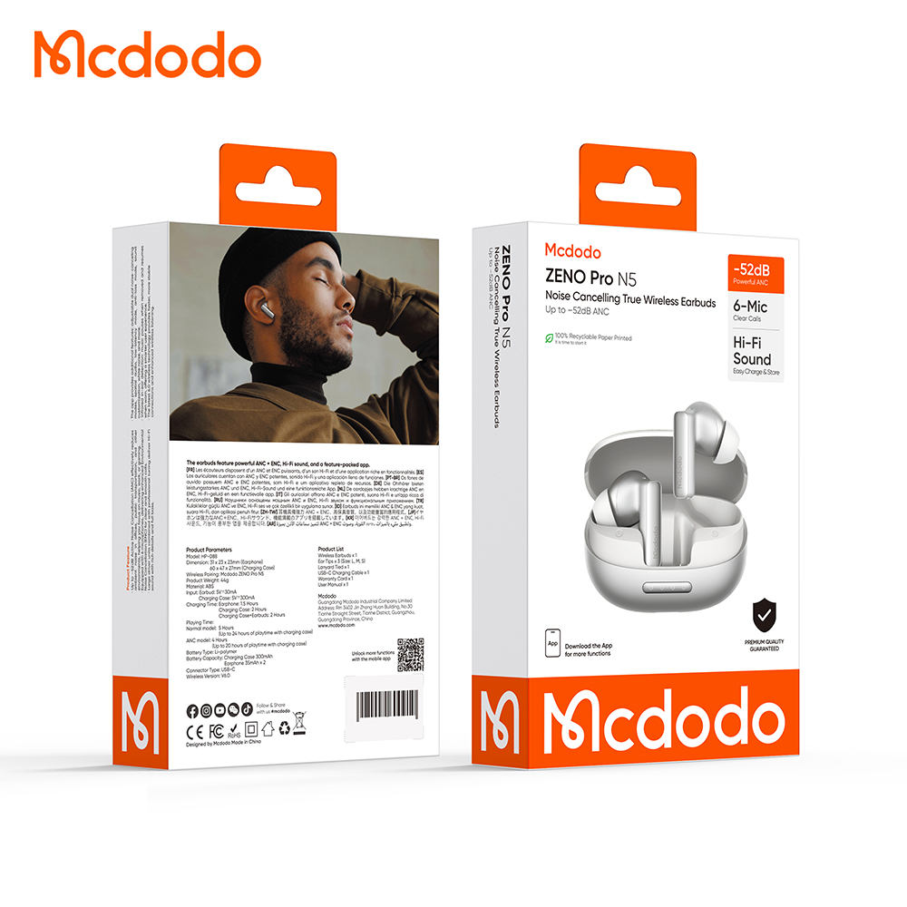 ყურსასმენი Mcdodo ZENO Pro N5 Series  Noise Cancelling True Wireless Earbuds HP-0881