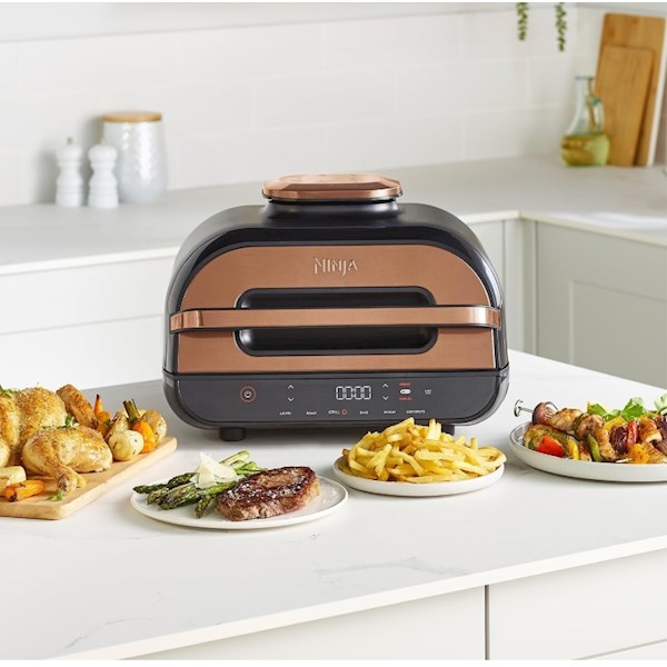 აეროგრილი Ninja AG551EUCP Foodi Max Health, 2460W, 3.8L, Grill And Air Fryer, Gold/Black