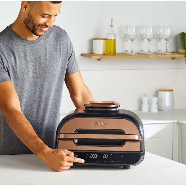 აეროგრილი Ninja AG551EUCP Foodi Max Health, 2460W, 3.8L, Grill And Air Fryer, Gold/Black