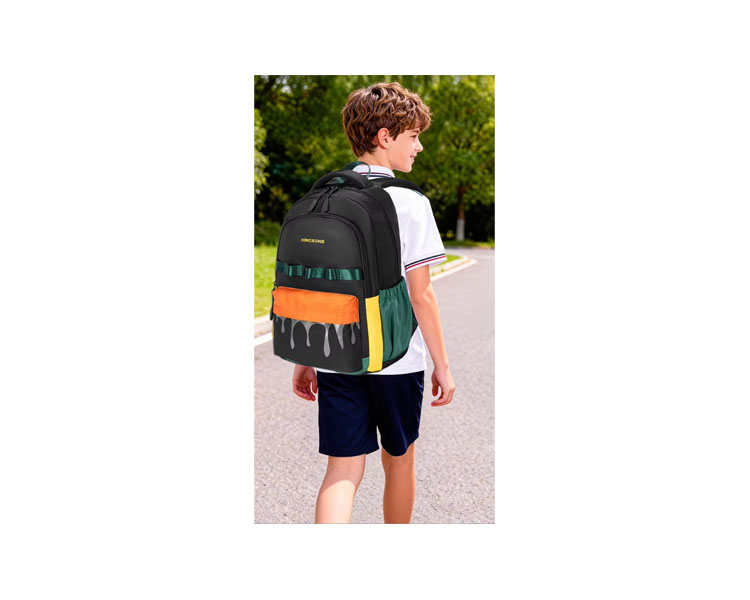 სკოლის ჩანთა Kingsons 15.6" Primary School Backpack Black/Green - KS251308
