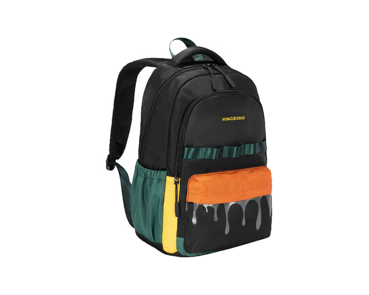 სკოლის ჩანთა Kingsons 15.6" Primary School Backpack Black/Green - KS251308