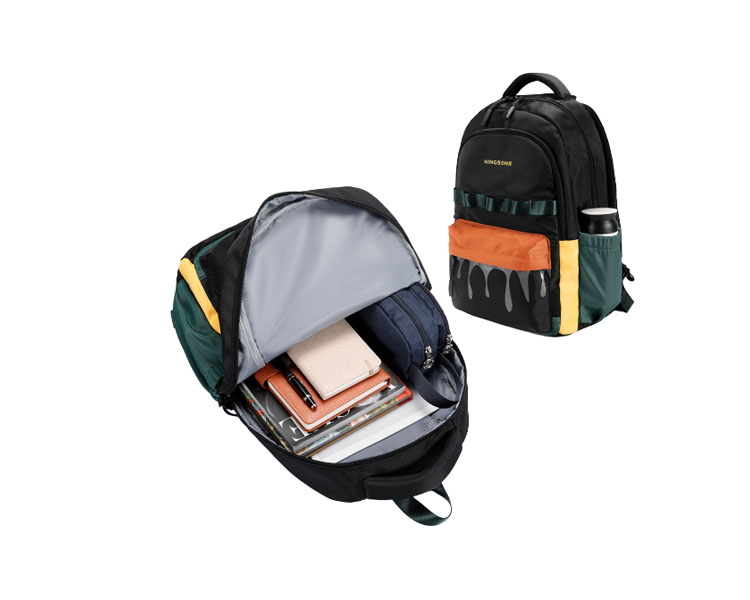 სკოლის ჩანთა Kingsons 15.6" Primary School Backpack Black/Green - KS251308