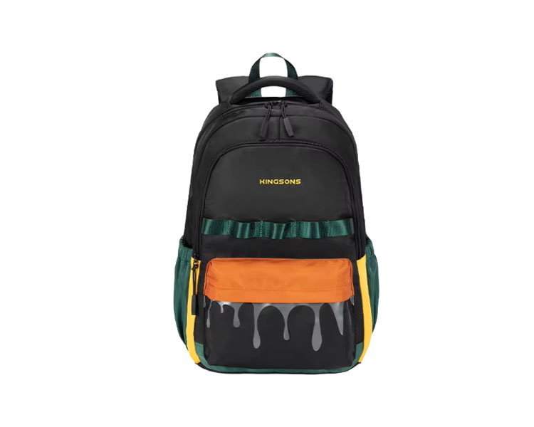 სკოლის ჩანთა Kingsons 15.6" Primary School Backpack Black/Green - KS251308