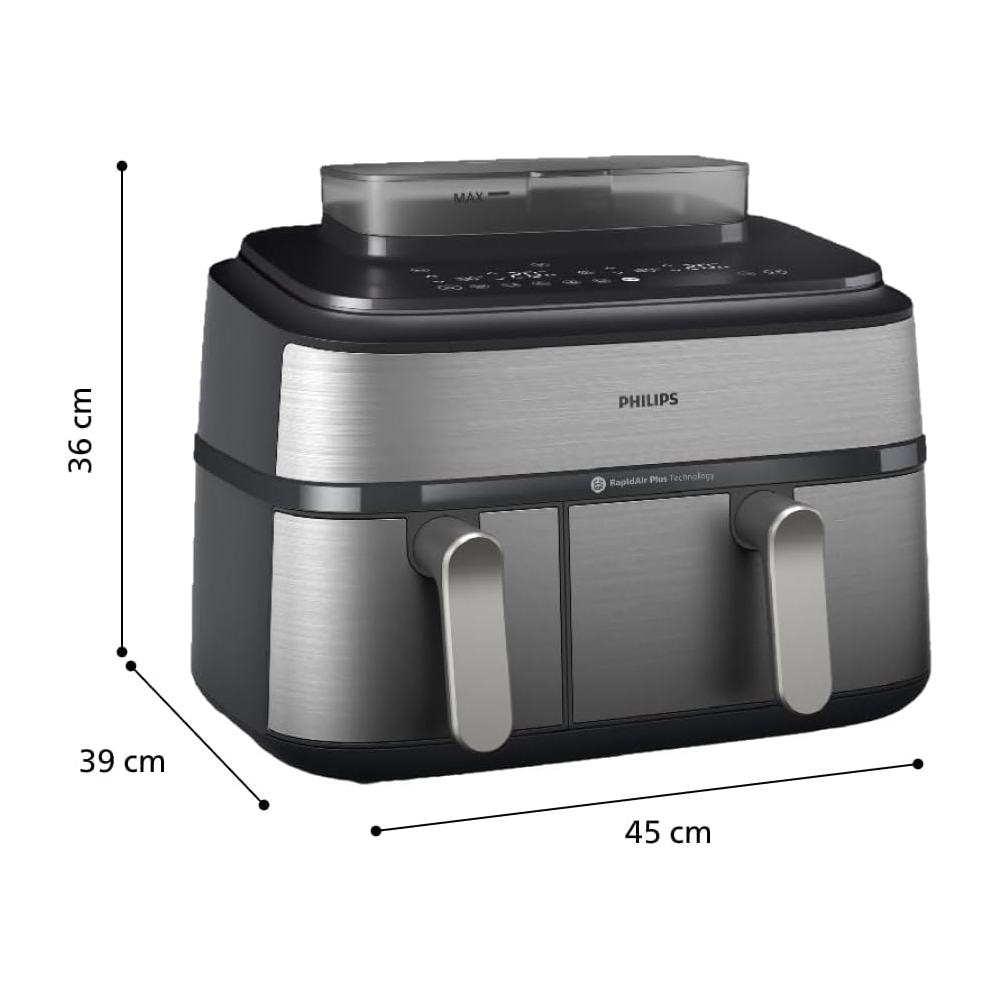აეროგრილი Philips NA555/09 5000 series, 2750W, 9L, Steam Air Fryer, Grey