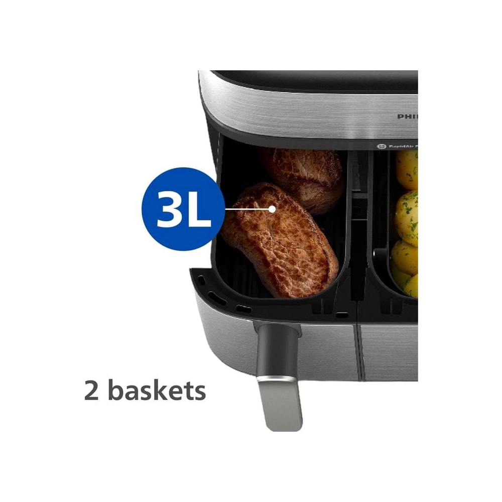 აეროგრილი Philips NA555/09 5000 series, 2750W, 9L, Steam Air Fryer, Grey
