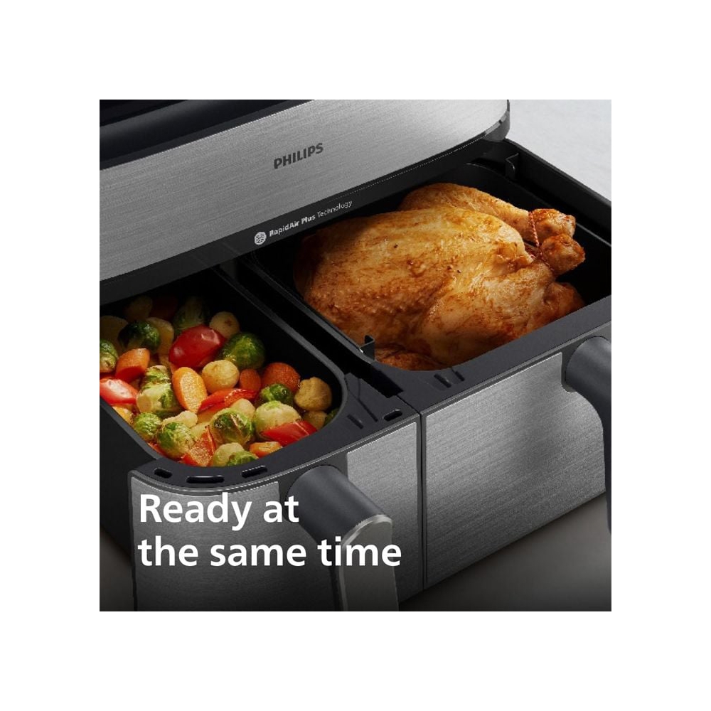 აეროგრილი Philips NA555/09 5000 series, 2750W, 9L, Steam Air Fryer, Grey