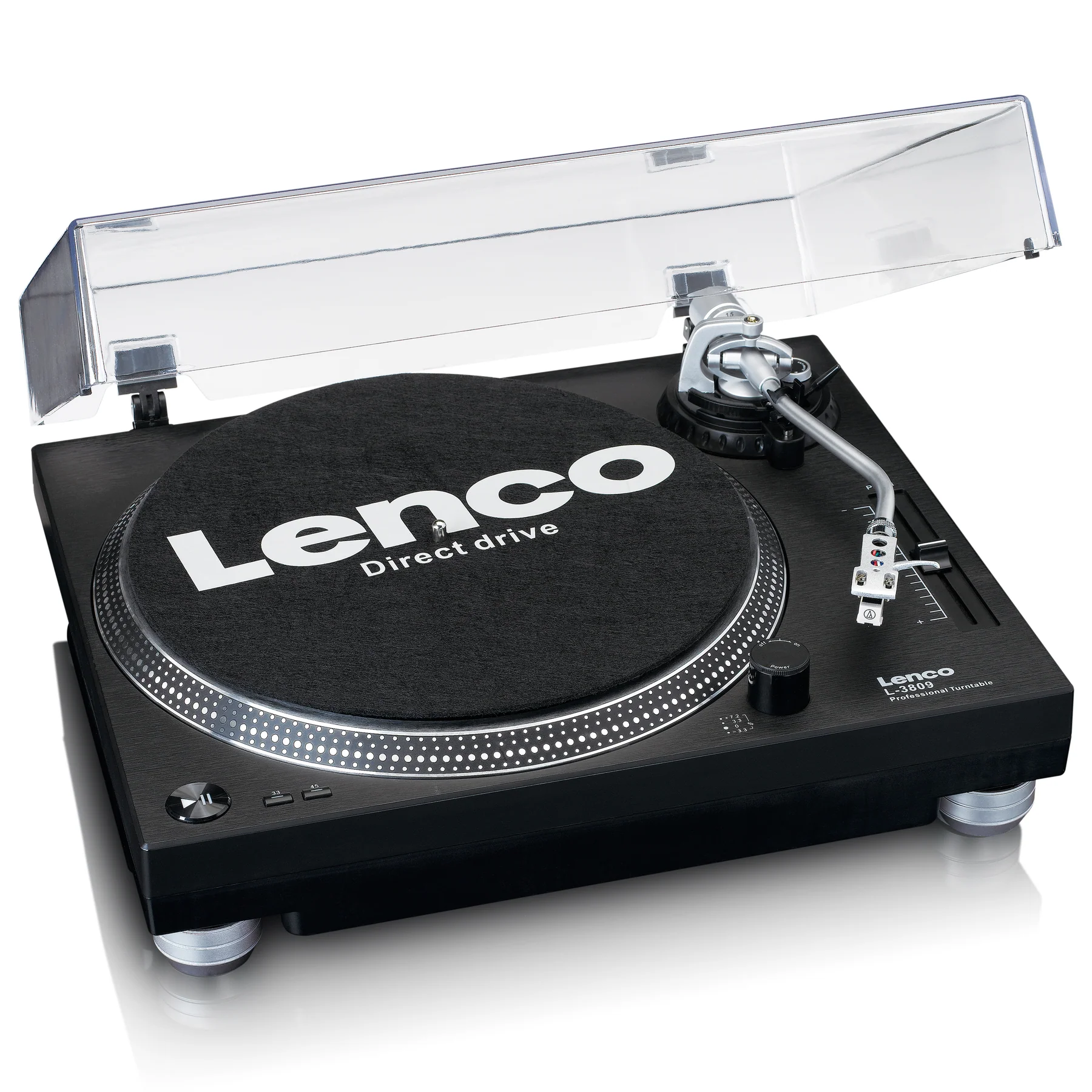 ფირსაკრავი Lenco L-3809BK Direct-Drive Turntable Black
