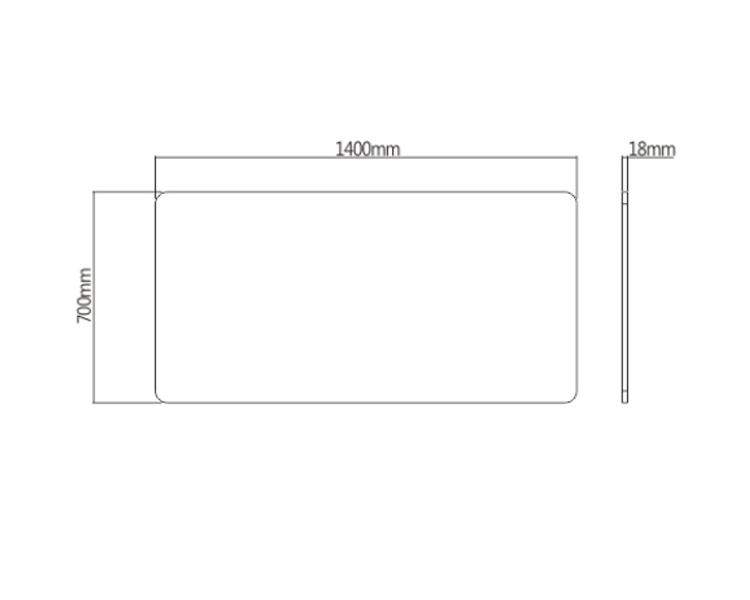 მაგიდის ზედაპირი: Vertex VX-DB-14070B 1400x700mm One-Piece Wood Table Top Black
