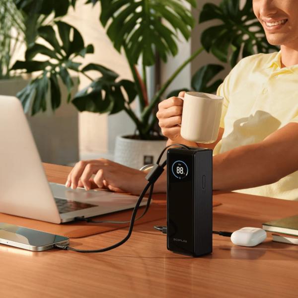 პორტატული დამტენი EcoFlow RAPID Power Bank 25,000mAh, 170W, 100W Built-In and Retractable Cables
