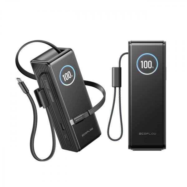 პორტატული დამტენი EcoFlow RAPID Power Bank 25,000mAh, 170W, 100W Built-In and Retractable Cables