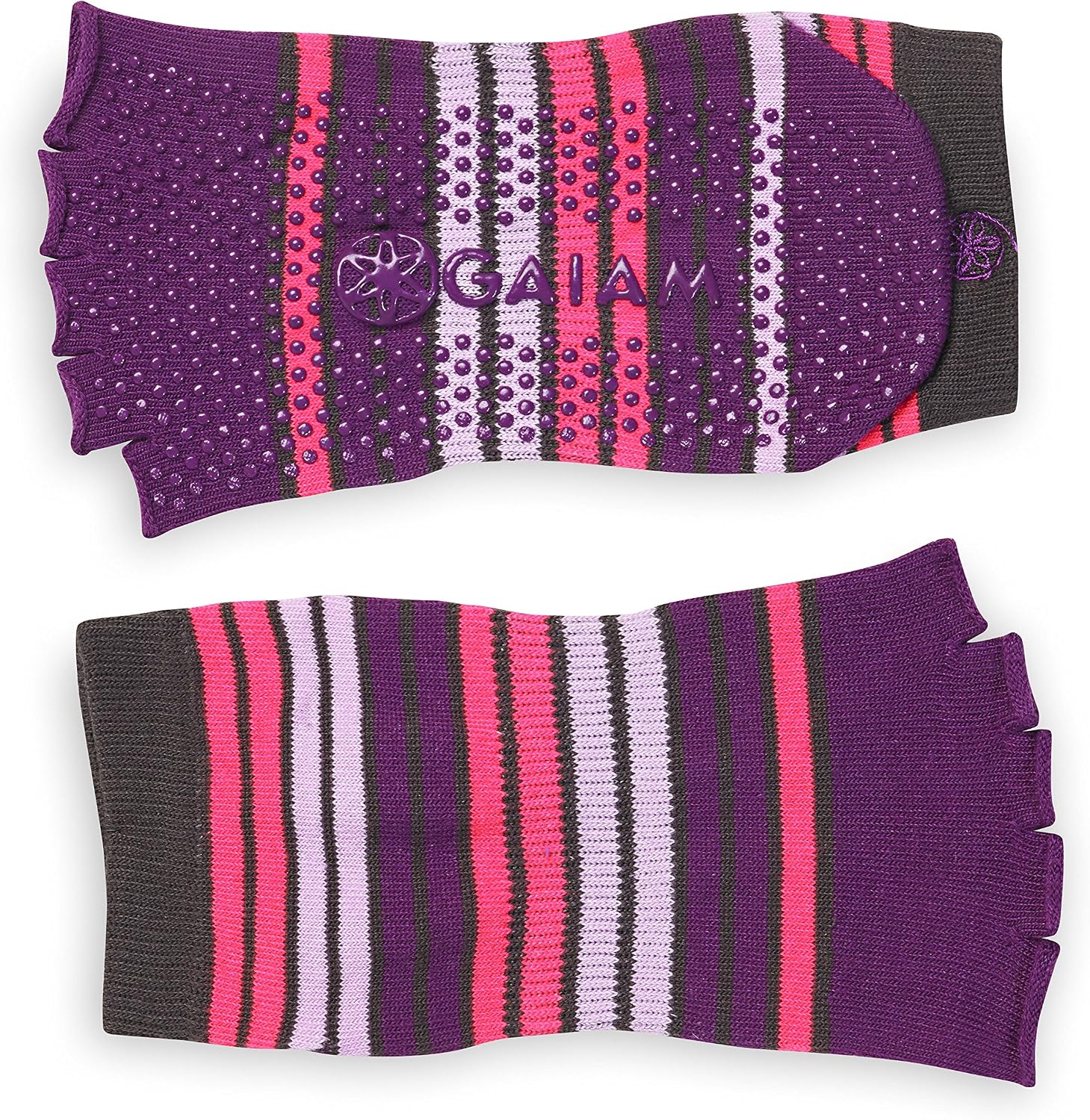 იოგას წინდა Gaiam, Striped Toeless Yoga Socks