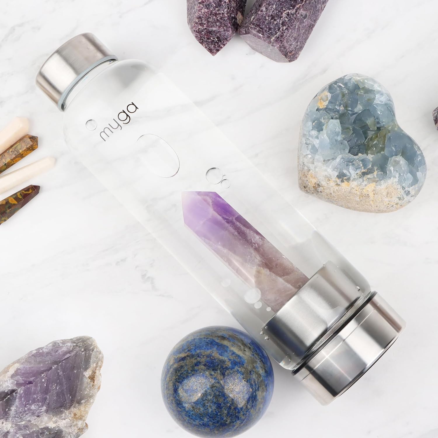 კრისტალური წყლის ბოთლი, Myga, Amethyst