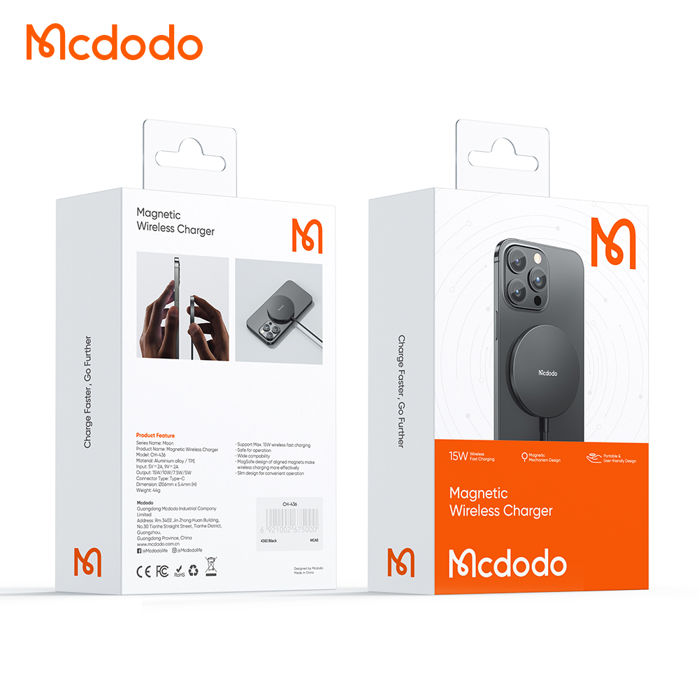 პორტატული დამტენი Mcdodo Magnetic Wireless Charger CH-4360