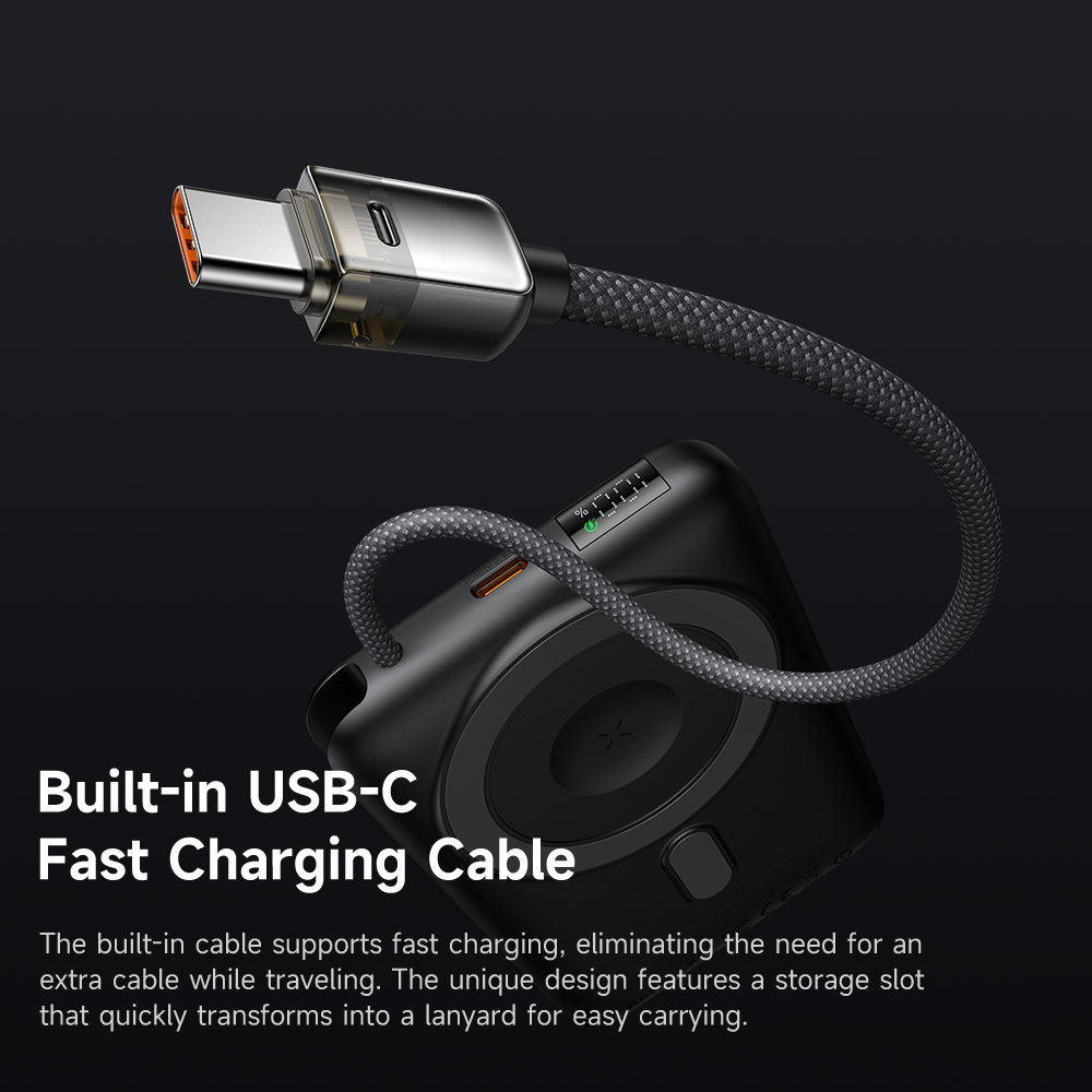 პორტატული დამტენი Mcdodo 20W Digital Display 10000mAh Dual-Zone Magnetic Power Bank Built- in Cable & Stand MC-6320