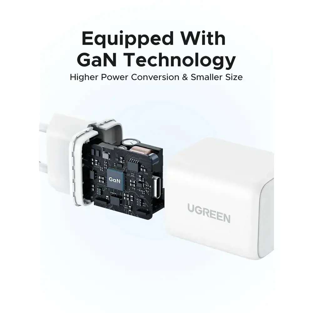 მობილურის დამტენი UGREEN X512 (55554), 20W, Type-C GaN Fast Charger, White